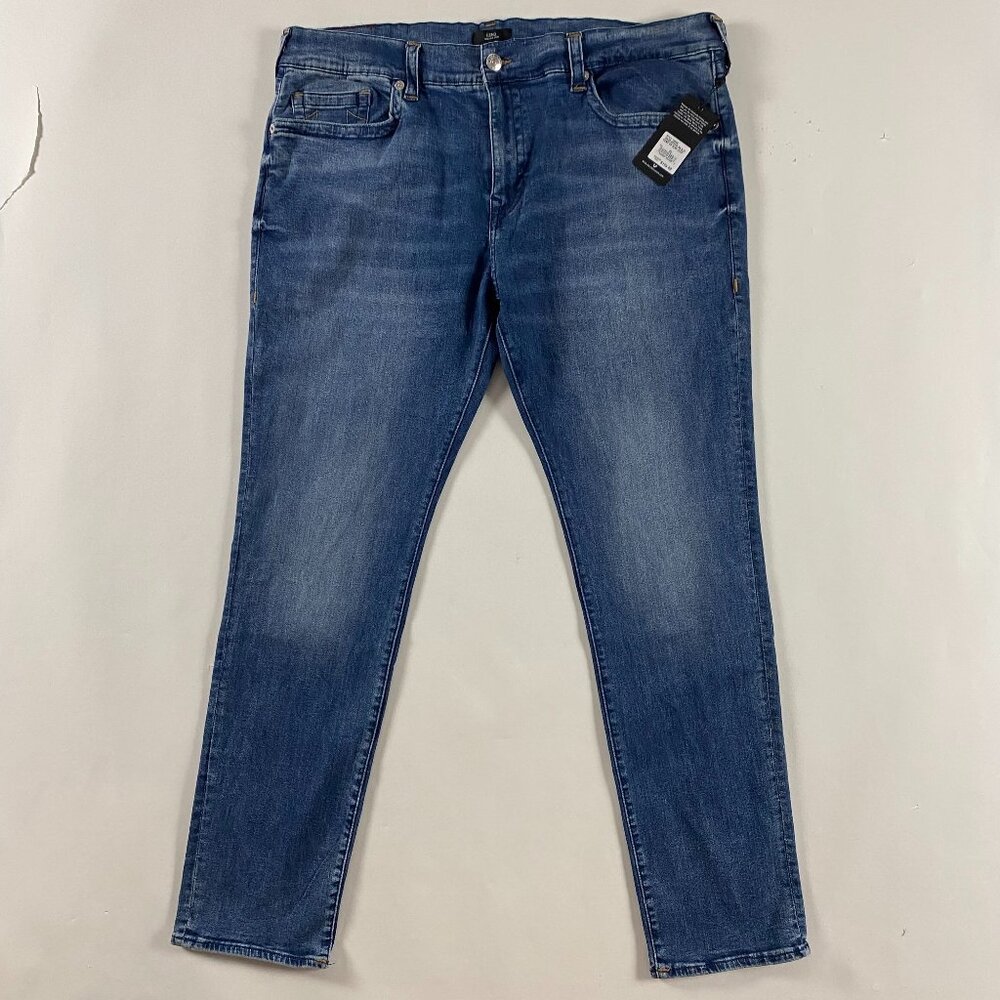 NWT True Religion Geno Relaxed Slim Jeans Men's 42 Stretch Medium Ink Blue SN